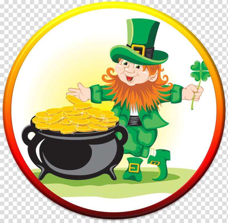Saint Patricks Day Rainbow, Leprechaun, Shamrock, Fourleaf Clover, Irish People, Gold, Cauldron, Cartoon transparent background PNG clipart