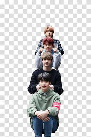 four men standing in front of each other transparent background PNG clipart thumbnail