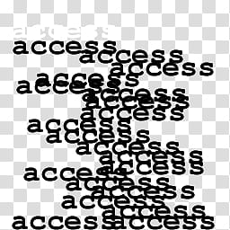 BW Letters dock icons, access, white and black access text transparent background PNG clipart
