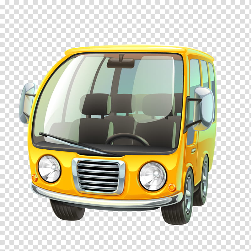 Travel Tour, Bus, Car, Cartoon, Tour Bus Service, Drawing, Vehicle, Yellow transparent background PNG clipart