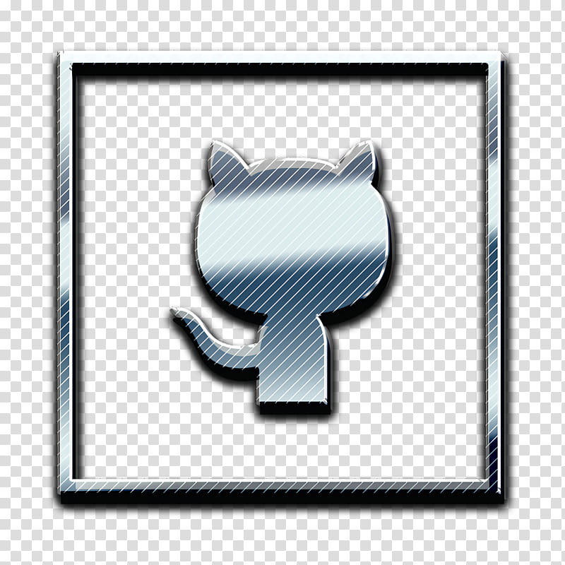 github icon logo icon media icon, Social Icon, Silver, Frame, Square, Symbol, Gesture transparent background PNG clipart