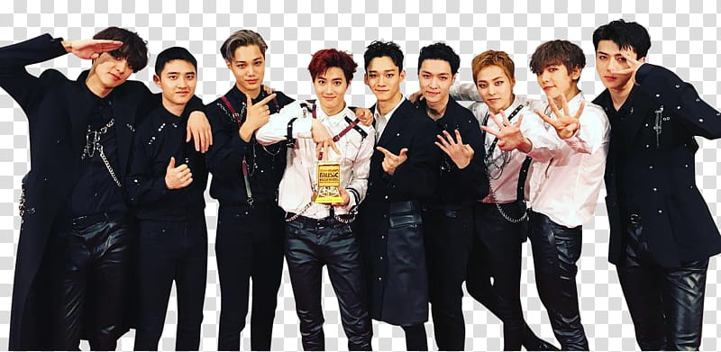 EXO MAMA , line of standing men transparent background PNG clipart