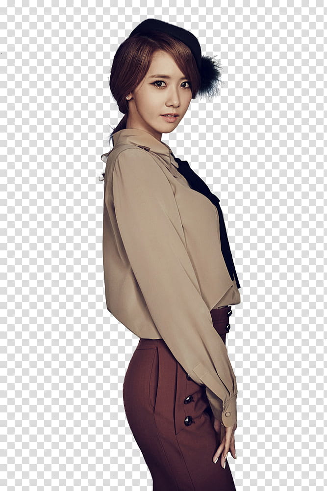 Girls Generation LION HEART Part  P, smiling woman wearing long-sleeved shirt while standing transparent background PNG clipart