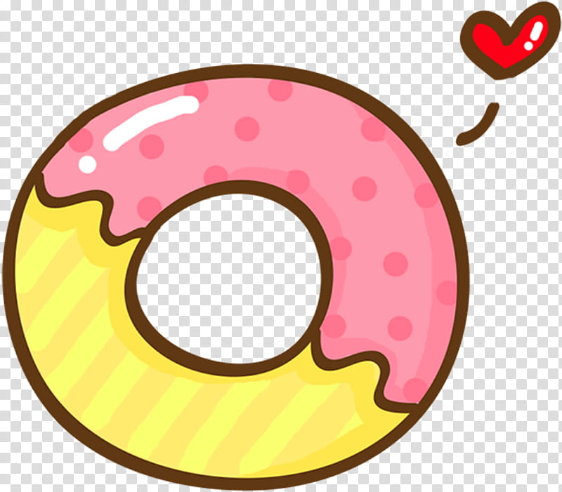 Pink Circle, Donuts, Kawaii, Cuteness, Drawing, Sticker transparent background PNG clipart