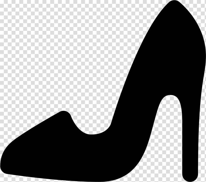 Highheeled Shoe High Heels, Silhouette, Footwear, Line, Blackandwhite transparent background PNG clipart