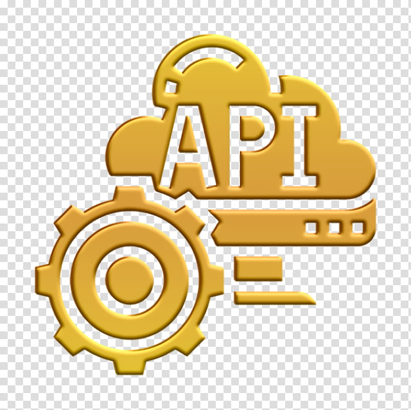 Programming icon Api icon, Yellow, Text, Symbol, Logo transparent background PNG clipart