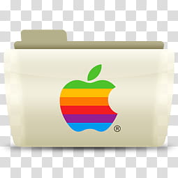 Colorflow   eb Apple, yellow folder with rainbow colored Apple logo icon transparent background PNG clipart