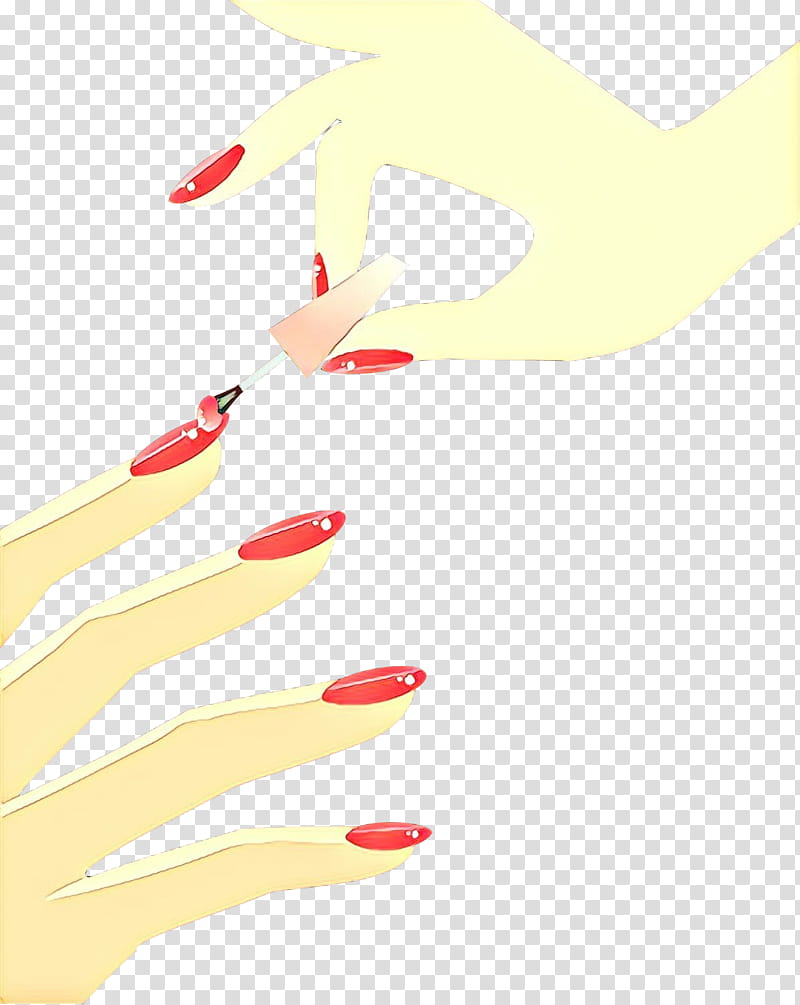 Red, Cartoon, Hand Model, Nail, Thumb, Yellow, Finger, Nail Polish transparent background PNG clipart