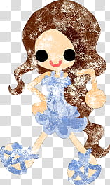 The icons of cute girls in cute dress, asaagao-girl- transparent background PNG clipart