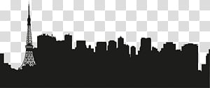 City Skyline Silhouette, Poster, Decal, Wall Decal, Sticker, Cityscape, Black, White transparent background PNG clipart thumbnail