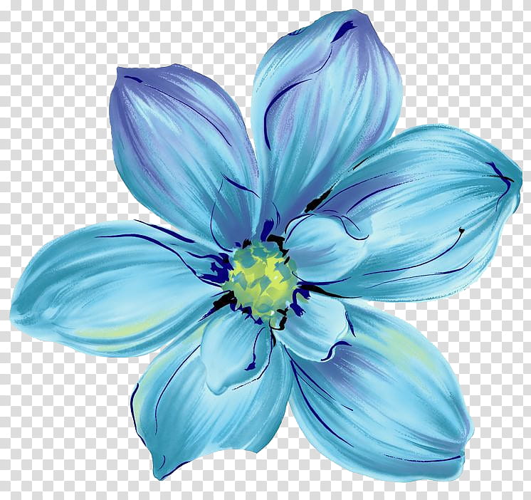 Tutorial together, blue blooming flower painting transparent background PNG clipart