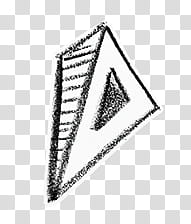 Crayon Drawing, triangular black and white cake slice icon transparent background PNG clipart