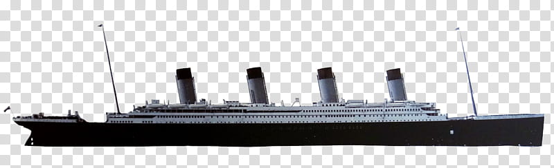 RMS Titanic, white and black ship transparent background PNG clipart