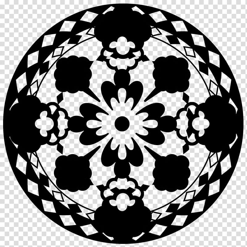 Resource HQ Kaleidoscopes, round black flower transparent background PNG clipart