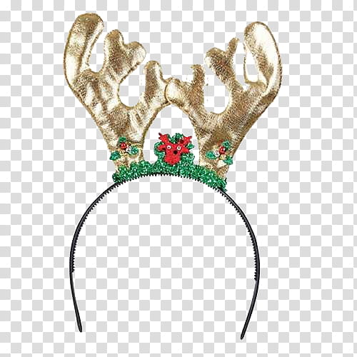 THIRD CHRISTMAS, reindeer hair band transparent background PNG clipart