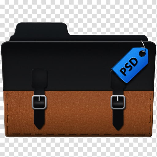 Briefcase Folders, black and brown PSD folder illustration transparent background PNG clipart