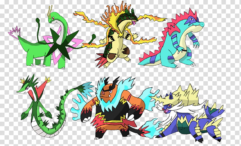 Johto/Unova Starter Megas transparent background PNG clipart