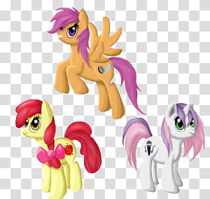 CMC GROWN UP! YAY!, three assorted-color unicorns illustration transparent background PNG clipart thumbnail