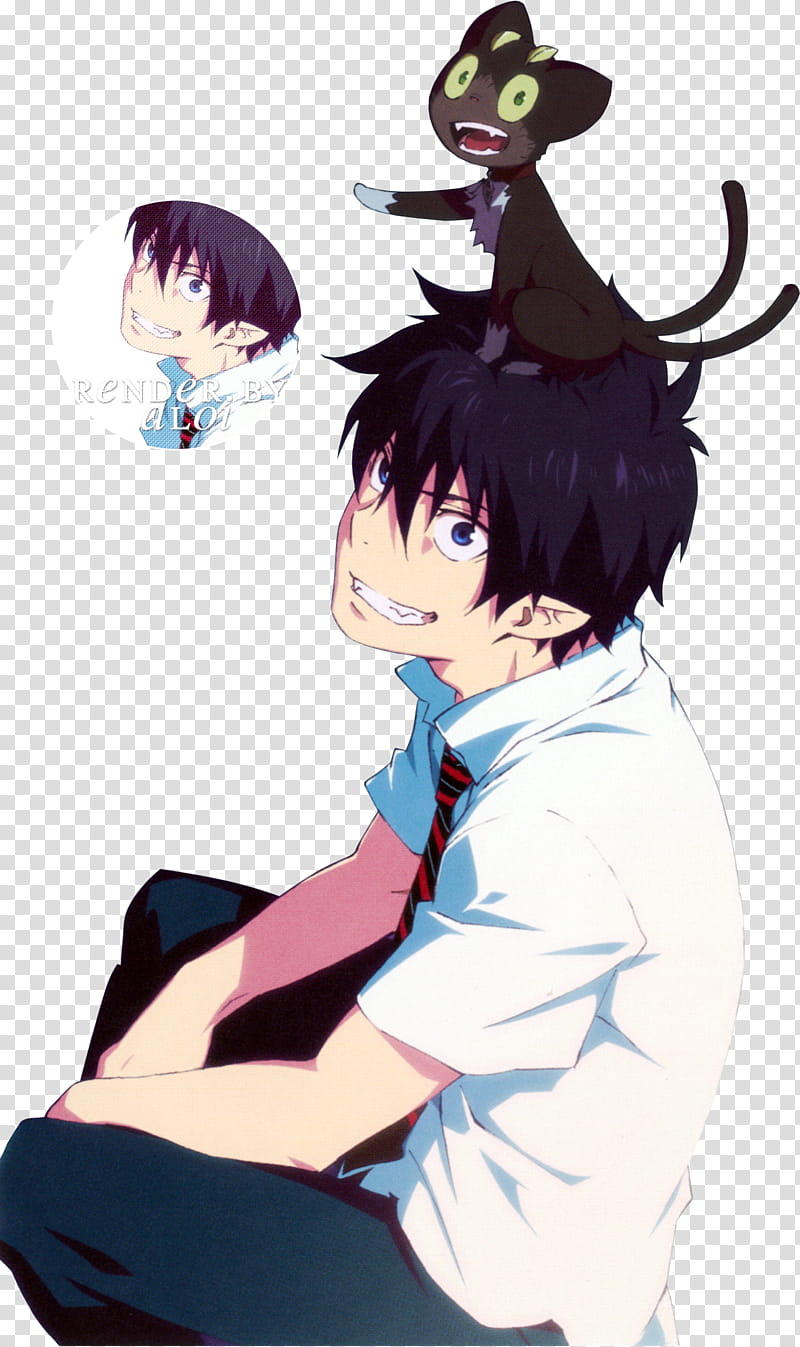 OKUMURA Rin and KURO render transparent background PNG clipart