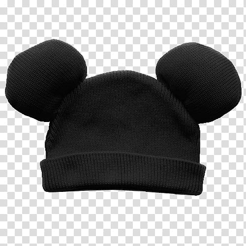 regalito por los , black Mickey Mouse knit cap transparent background PNG clipart