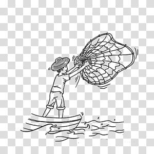 Bird Line Drawing, Fishing, Fisherman, Fishing Nets, Stroke, Cartoon, Line  Art, Black And White transparent background PNG clipart