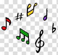 assorted-color musical notes art transparent background PNG clipart