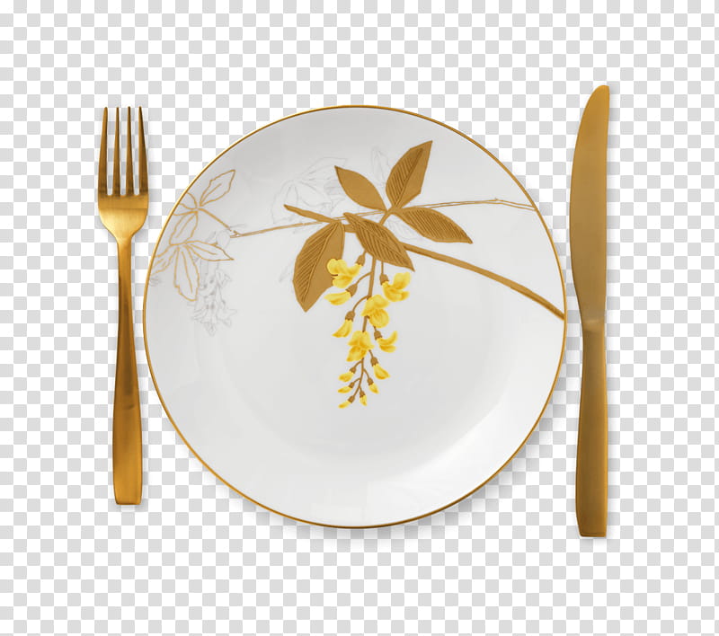 Table, Plate, Flora Danica, Porcelain, Fork, Royal Copenhagen, Yellow, Centimeter transparent background PNG clipart
