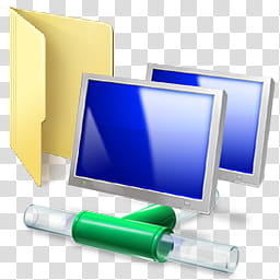 Vista RTM WOW Icon , Network Folder Open, computer monitor illustration transparent background PNG clipart