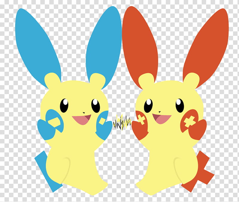 Cartoon Love, Minun, Plusle, Rabbit, Hare, Japanese Language, Cartoon, Rabbits And Hares transparent background PNG clipart