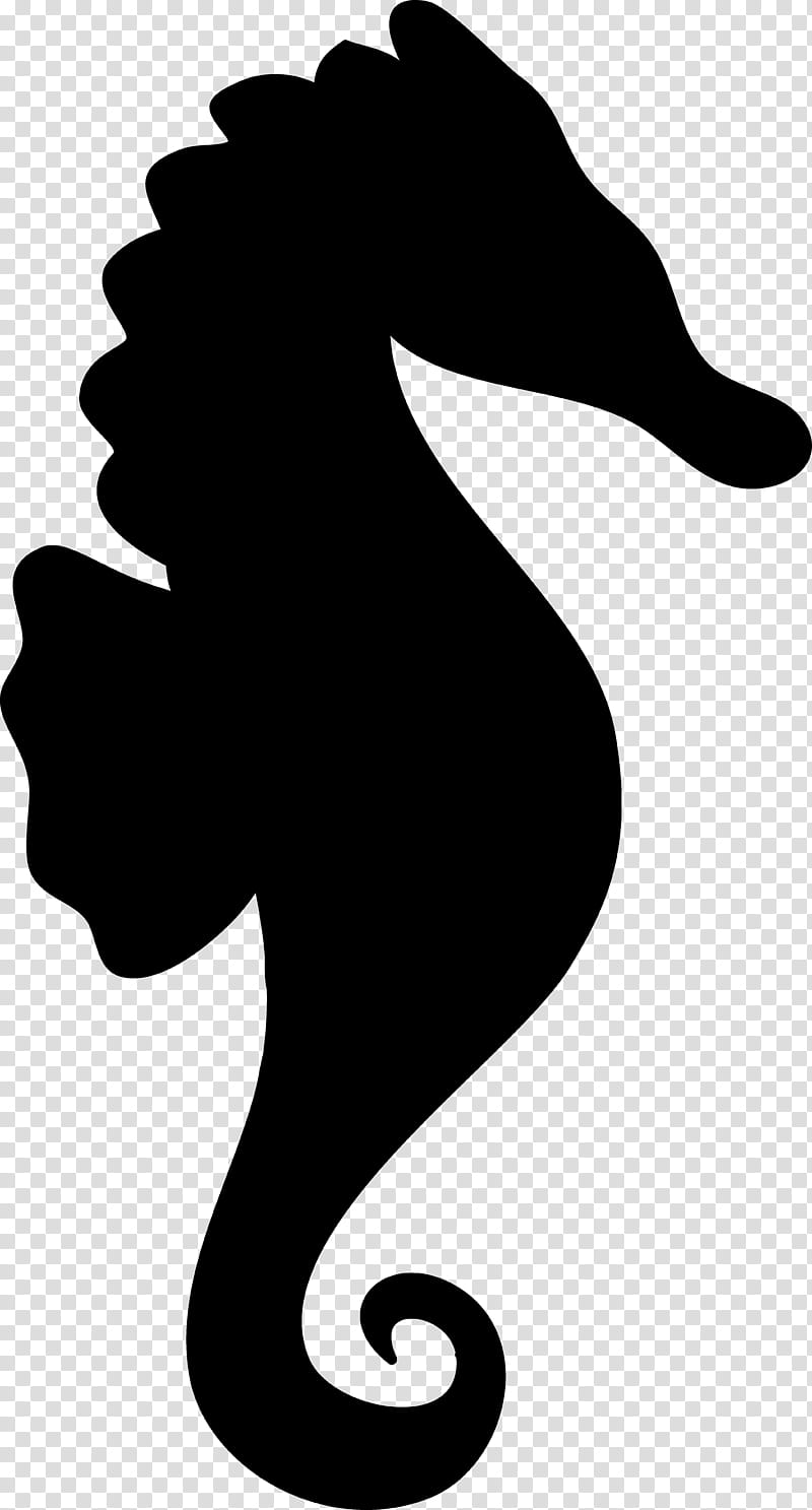 Man, Silhouette, Female, Woman, Black And White
, Blackandwhite, Seahorse transparent background PNG clipart