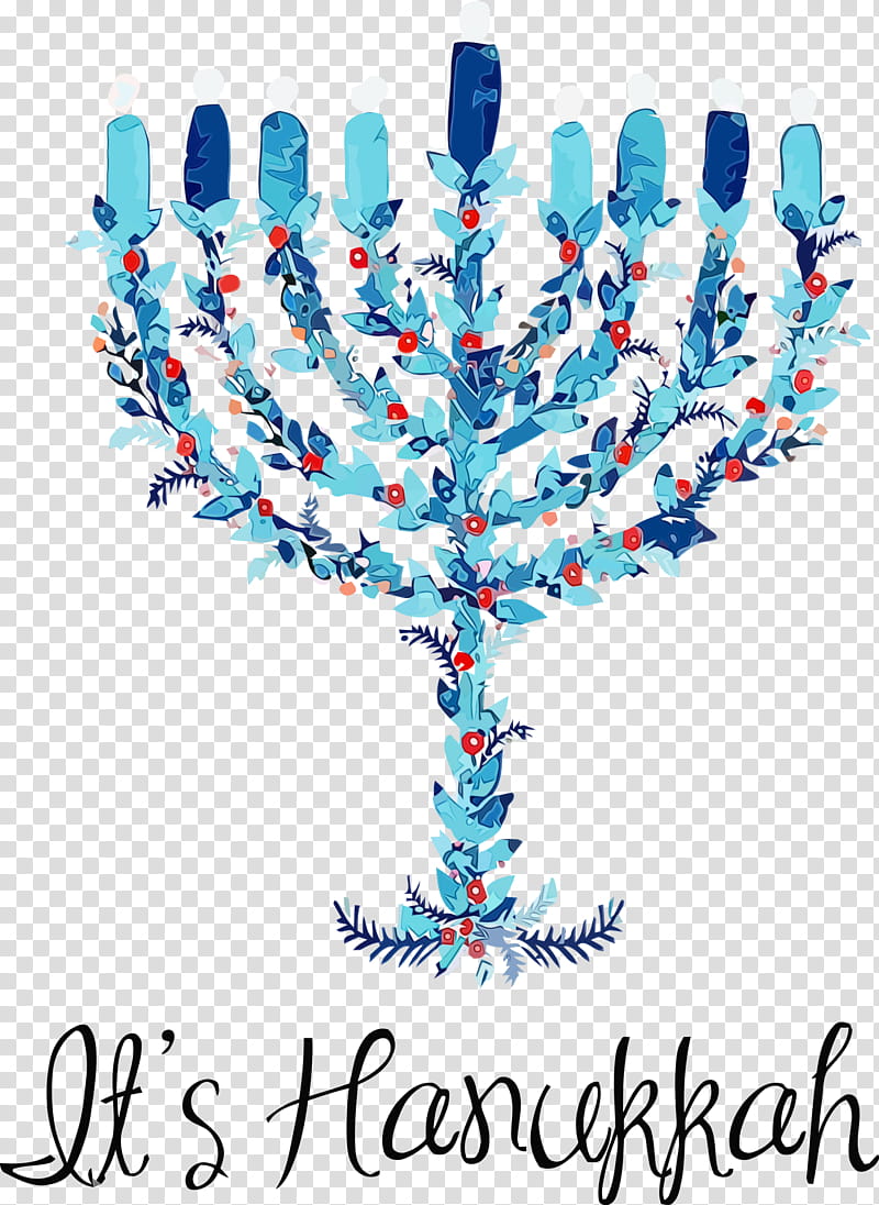 Hanukkah, Hanukkah Candle, Happy Hanukkah, Watercolor, Paint, Wet Ink, Menorah, Text transparent background PNG clipart