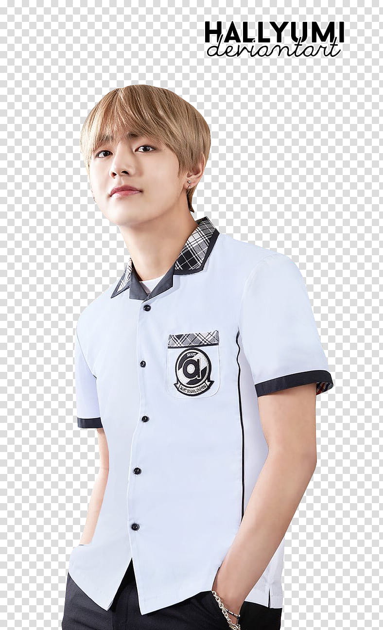 BTS Smart, man wearing white button-up shirt transparent background PNG clipart