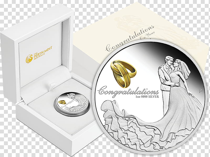 Wedding Anniversary, Perth Mint, Proof Coinage, Silver, Silver Coin, Gift, Australian Silver Kookaburra, Bride transparent background PNG clipart