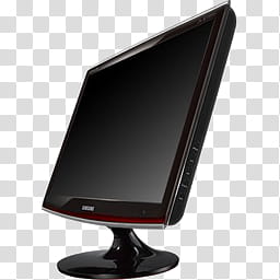 LCDicon, Samsung Syncmaster T leftside, black flat screen monitor transparent background PNG clipart