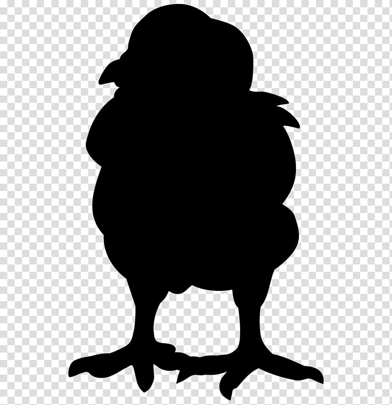 Cartoon Bird, Silhouette, Beak, Chicken As Food, Rooster, Blackandwhite, Wing transparent background PNG clipart