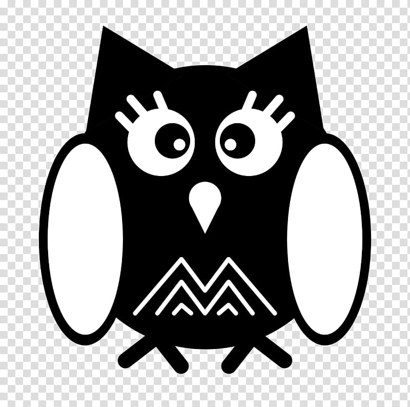 Bird Line Art, Cat, Owl, Beak, Snout, Logo, Black M, White transparent background PNG clipart