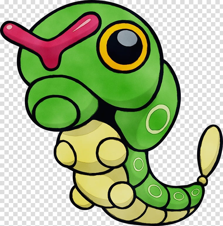 Caterpie Green, Drawing, Metapod, Mewtwo, Blastoise, Video Games, Estamp, Yellow transparent background PNG clipart