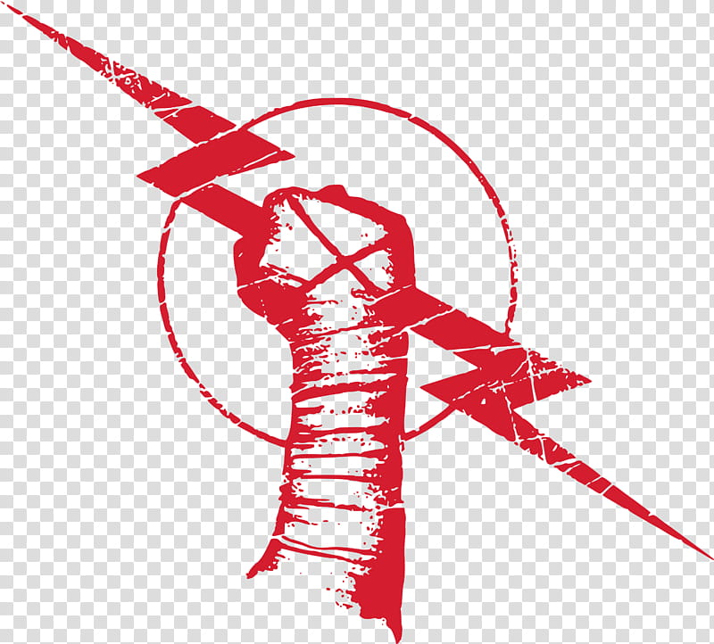 CM Punk Lightning Bolt Fist Red Logo transparent background PNG clipart