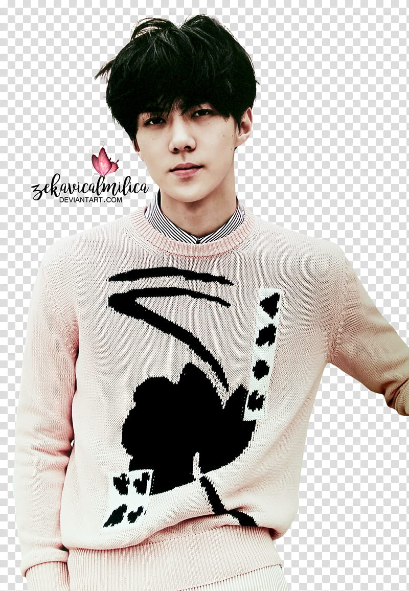 EXO Sehun Love Me Right, man in brown sweater and pants transparent background PNG clipart