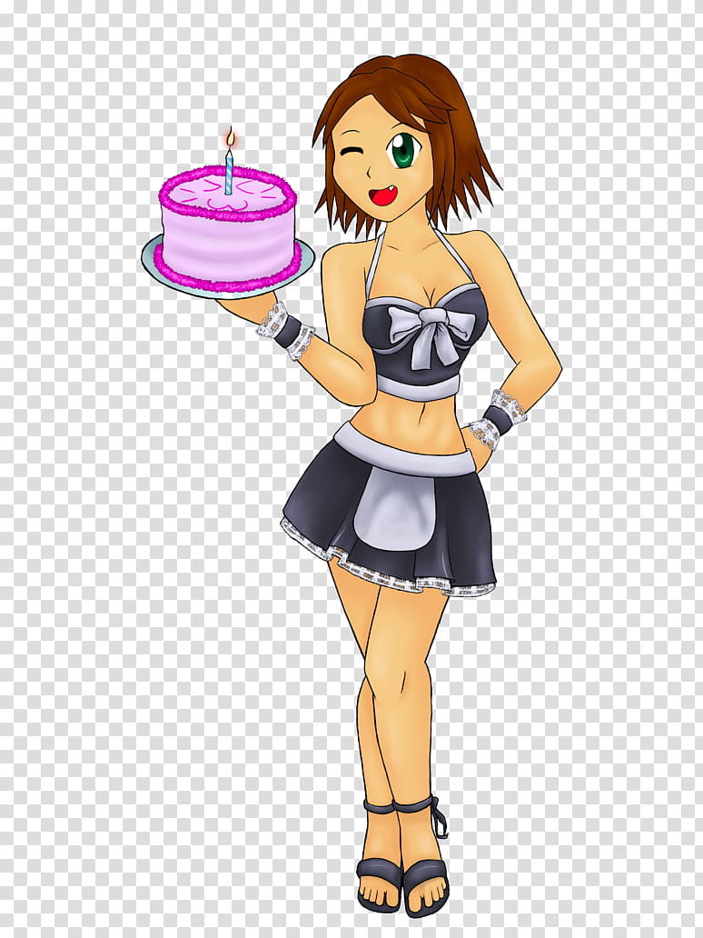 Hina Birthday Cake Shaded, female character illustration transparent background PNG clipart