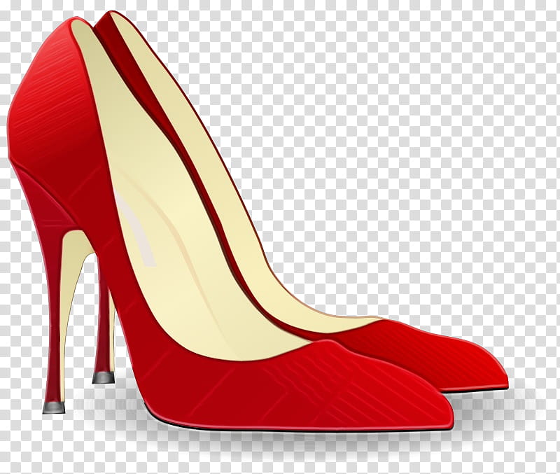 footwear high heels court shoe basic pump red, Watercolor, Paint, Wet Ink, Leather, Suede, Carmine transparent background PNG clipart