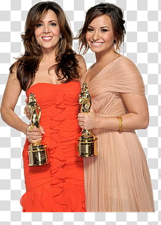 Famosos, women holds trophies transparent background PNG clipart