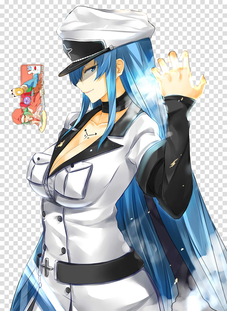 Esdeath (Akame ga Kill!), Render, woman with blue hair and white-and