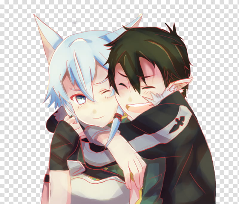 Hug Sinon and Kirito transparent background PNG clipart