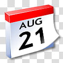 WinXP ICal, August  calendar transparent background PNG clipart