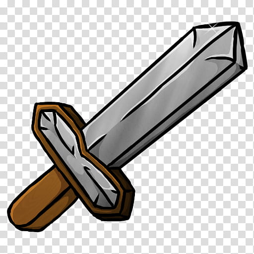 MineCraft Icon  , Iron Sword, gray and brown sword illustration transparent background PNG clipart