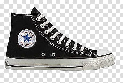 BOTA CONVERSE, unpaired black and white Converse All-Star high-top sneaker transparent background PNG clipart