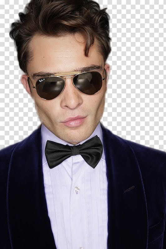 Ed Westwick, man wearing gold-colored framed Ray-Ban Aviator transparent background PNG clipart