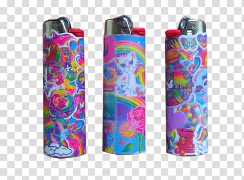 Acid Pu y, three multicolored disposable lighters transparent background PNG clipart