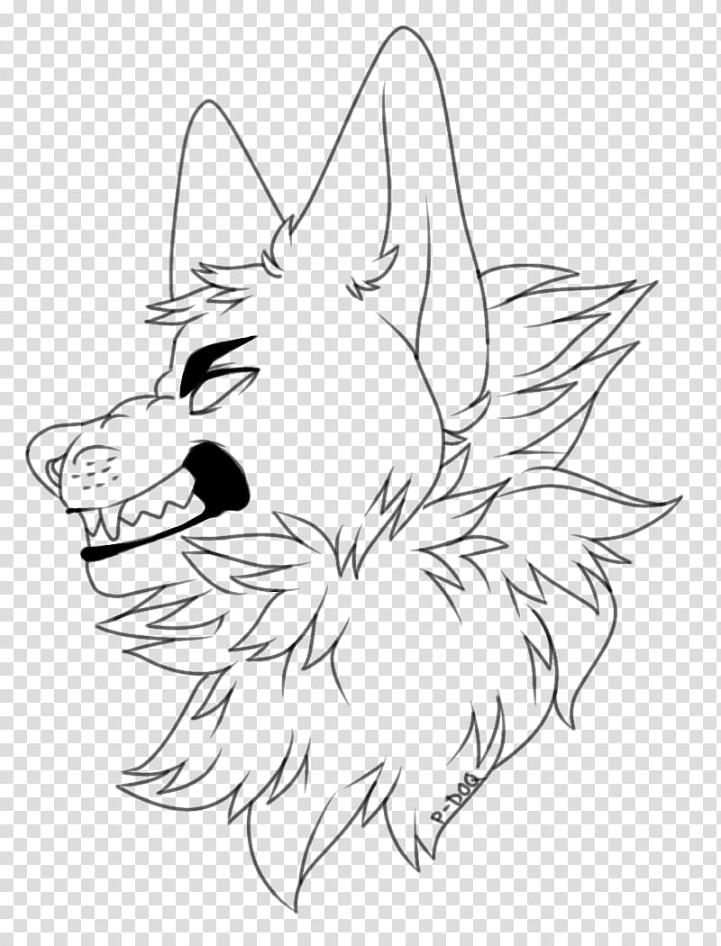 FU Angry Wolf Lineart transparent background PNG clipart